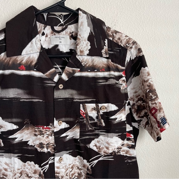 PERCIVAL Short Sleeve Japan Island Button Down Shirt - Picture 5 of 5